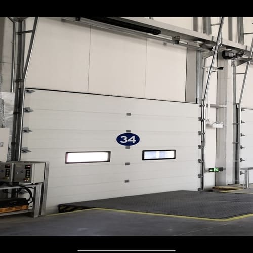 Sectional Overhead Door with a Row of Windows